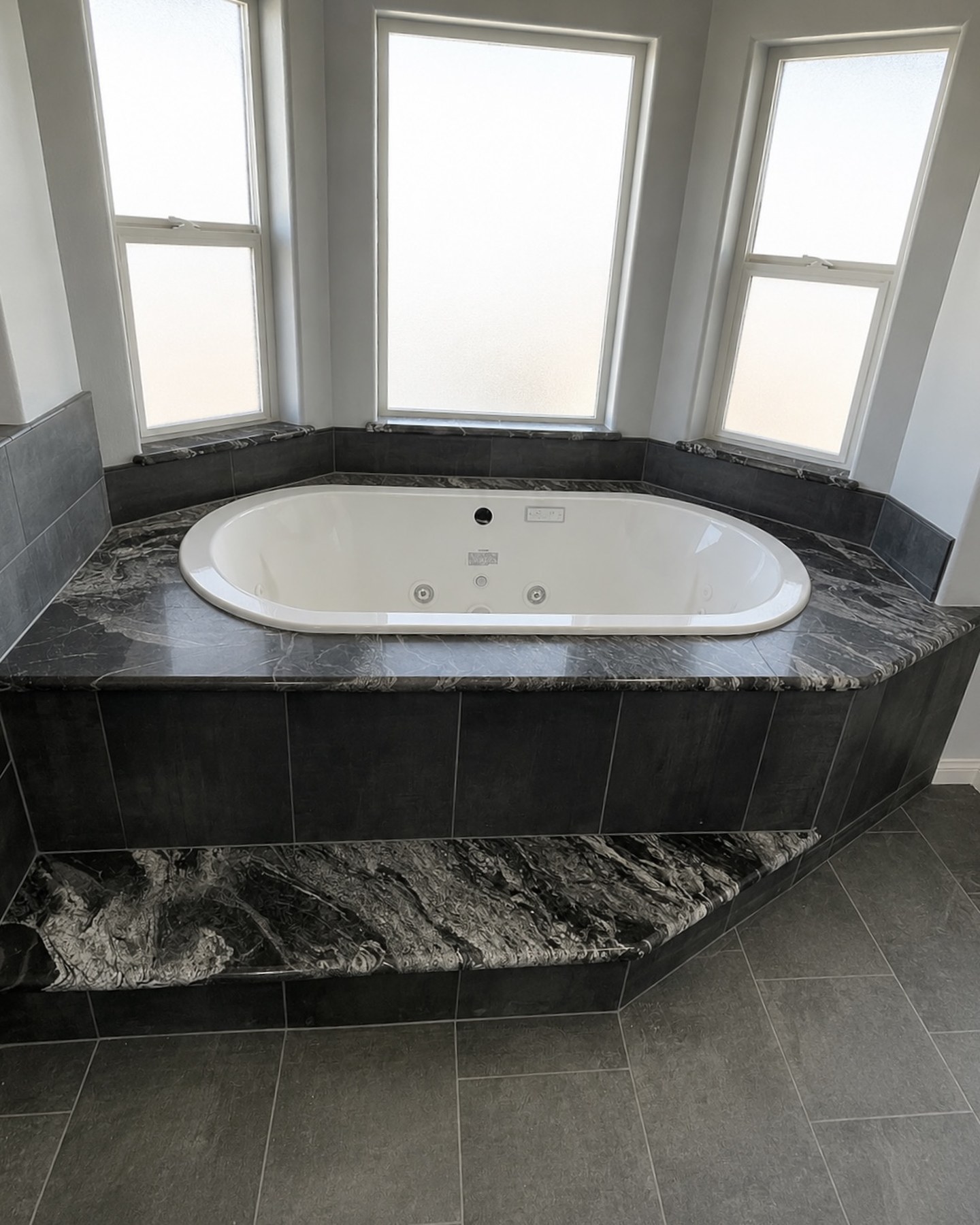 Granite tub deck and step with full surround